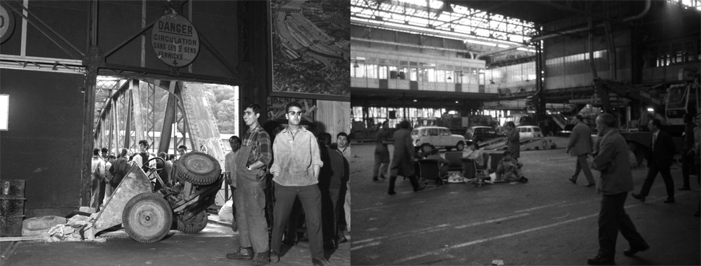 Occupation de l’usine Renault avec blocage de l’accès à l’Ile Seguin à Boulogne Billancourt (Hauts de Seine) le 16 mai1968